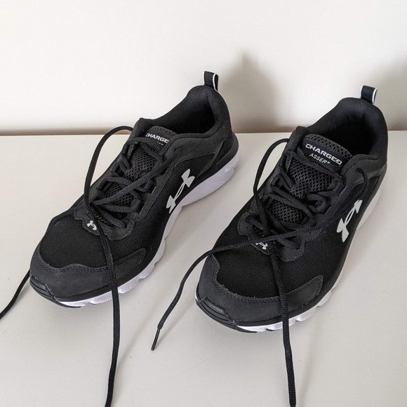 Charged Assert Running Shoes Black and White sz 11 - Picture 3 of 5